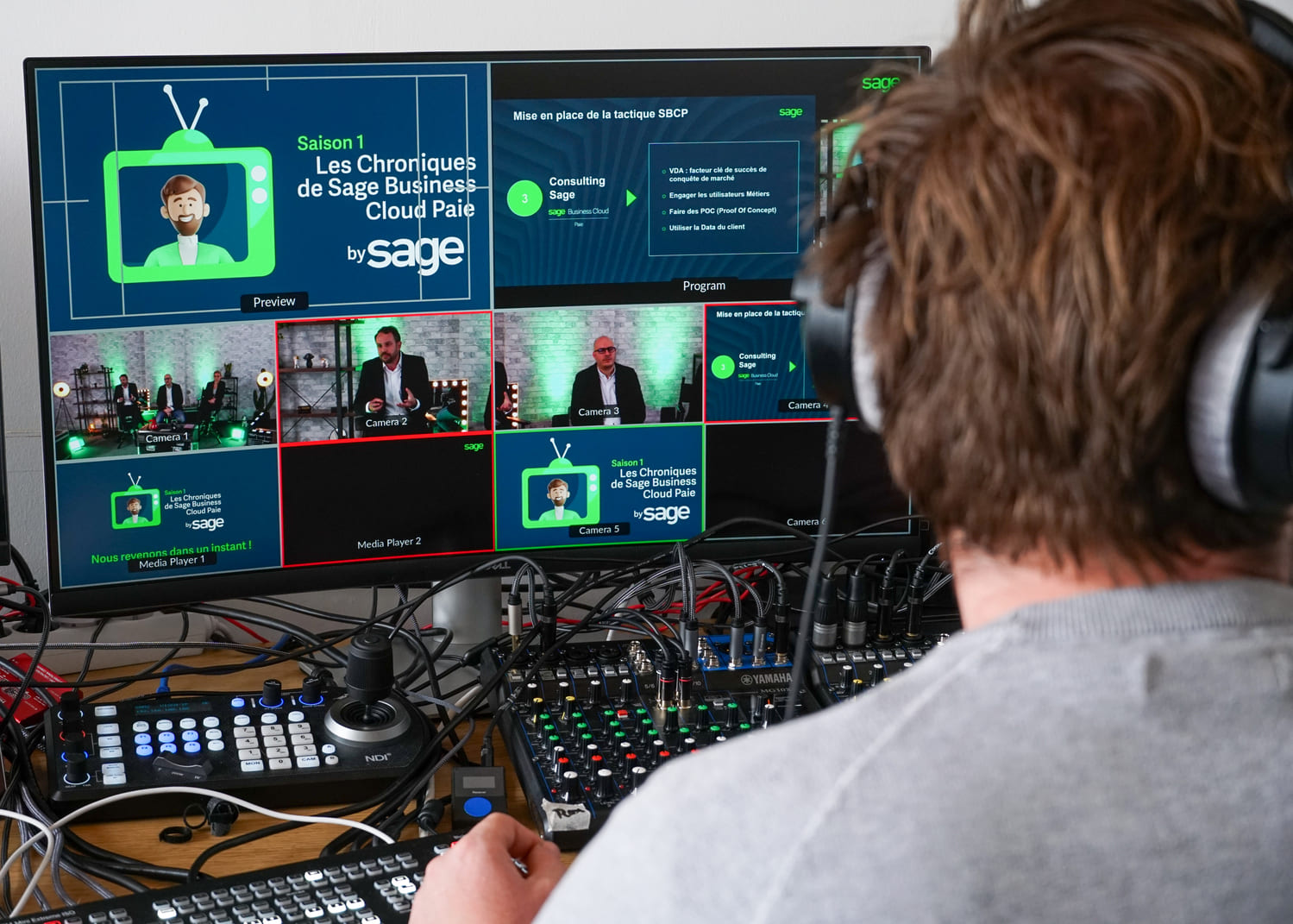 évènement virtuel hybride plateau TV